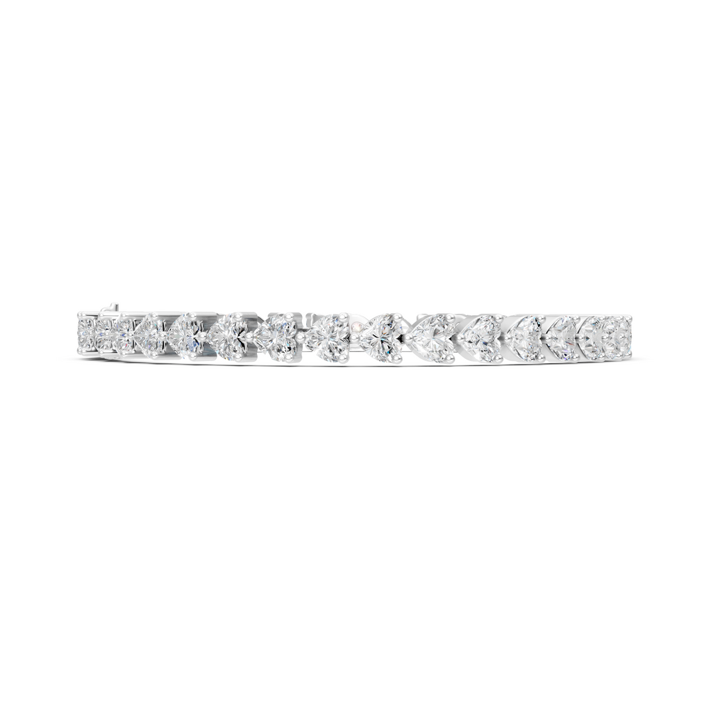 Heart Cut Moissanite Tennis Bracelet - Bridal Wedding Jewelry