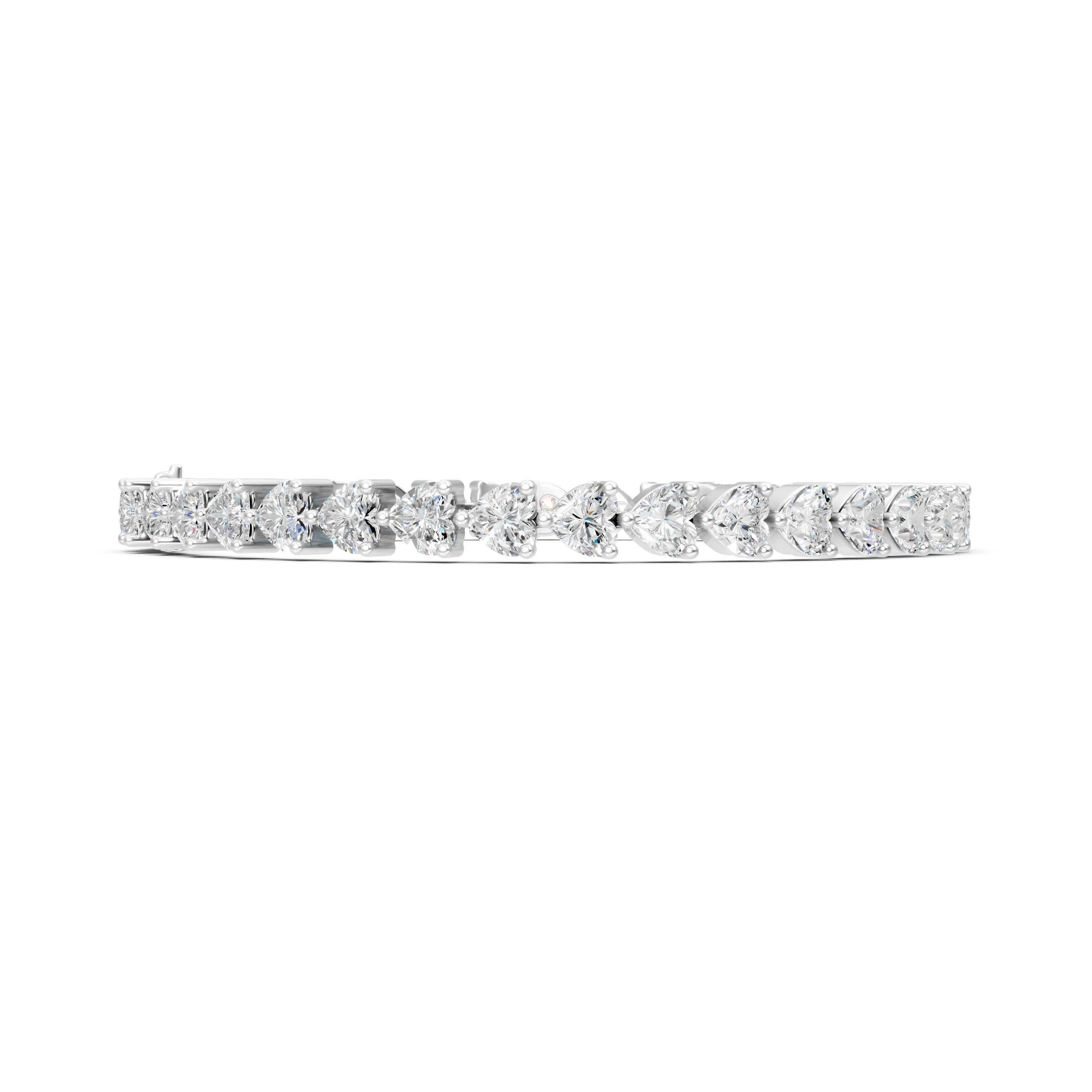 Heart Cut Moissanite Tennis Bracelet - Bridal Wedding Jewelry