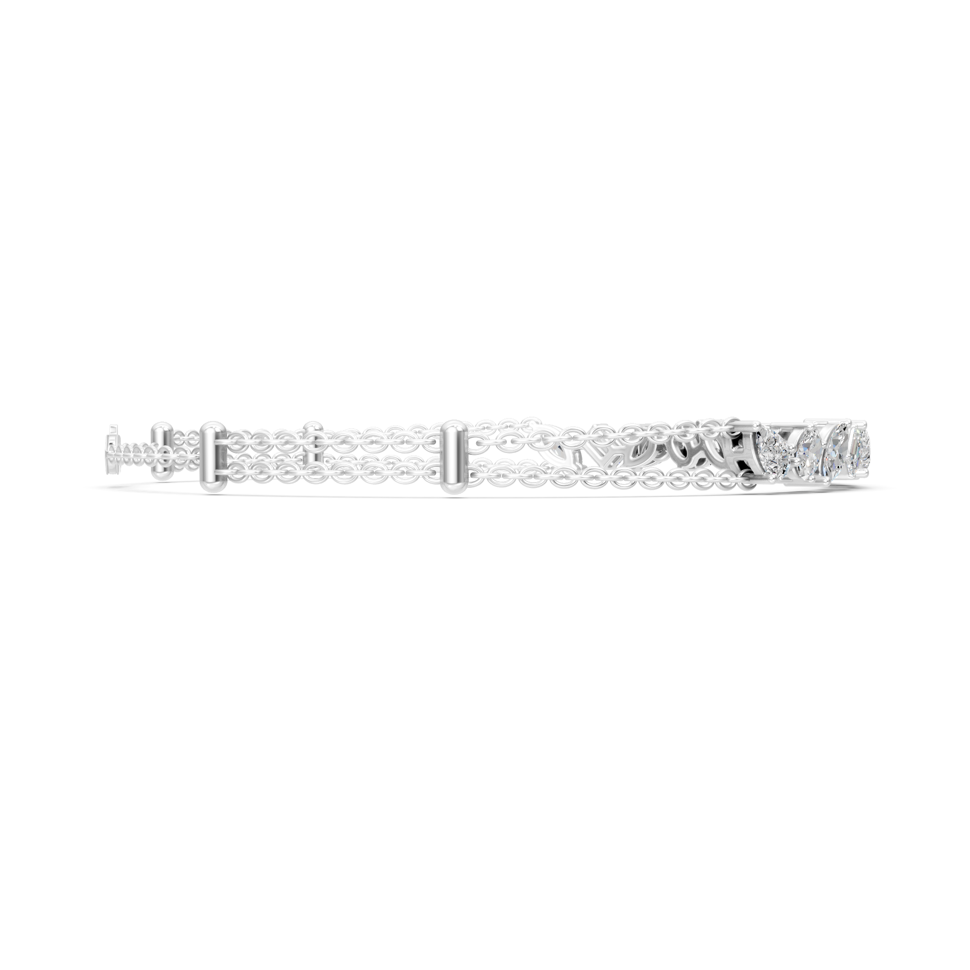 Multi-Cut Moissanite Tennis Bracelet: Mixed Shape Wedding Jewelry