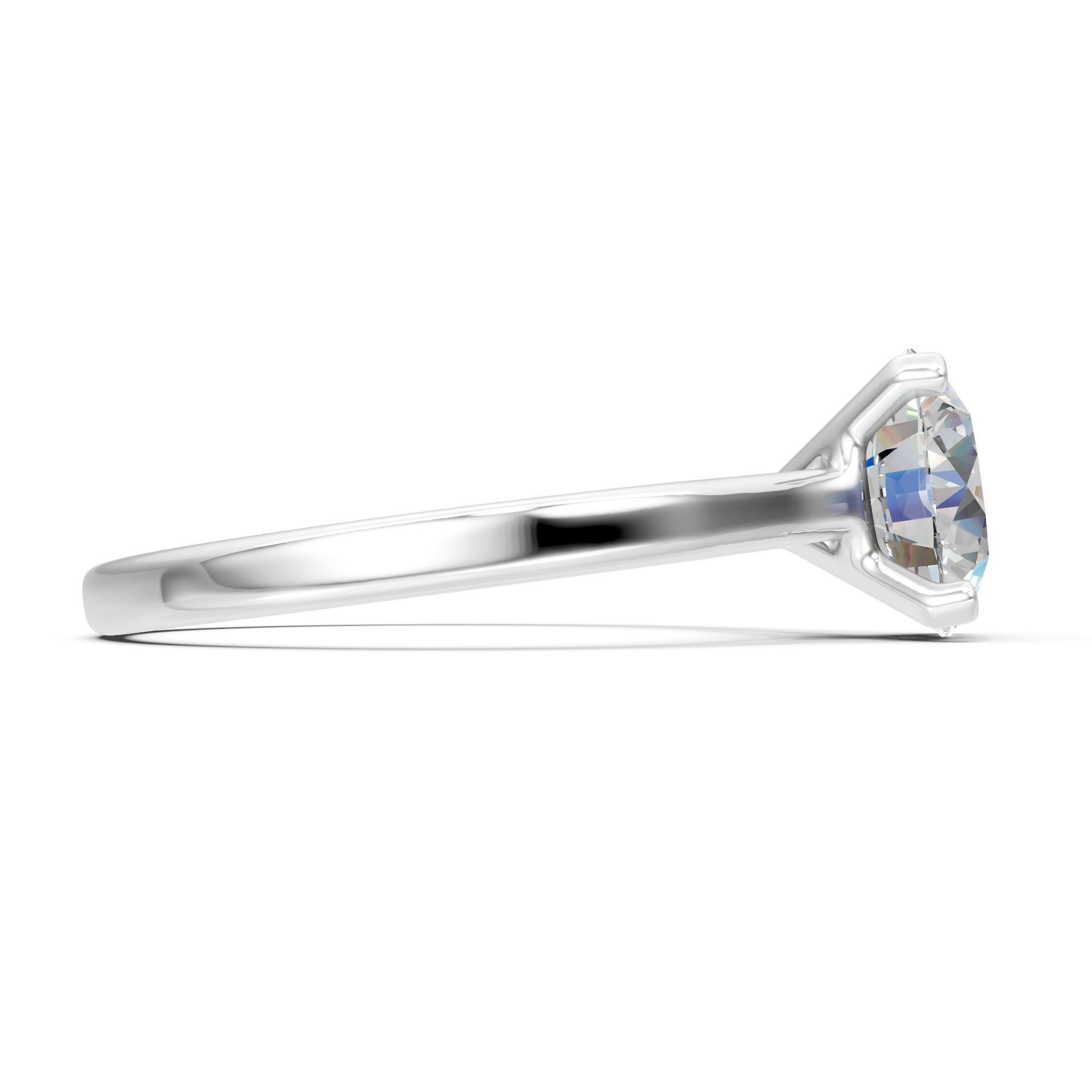2CT Round Moissanite Engagement Ring