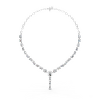 Moissanite Riviera Necklace | Art Deco Sterling Silver Bridal Jewelry