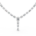 Moissanite Riviera Necklace | Art Deco Sterling Silver Bridal Jewelry