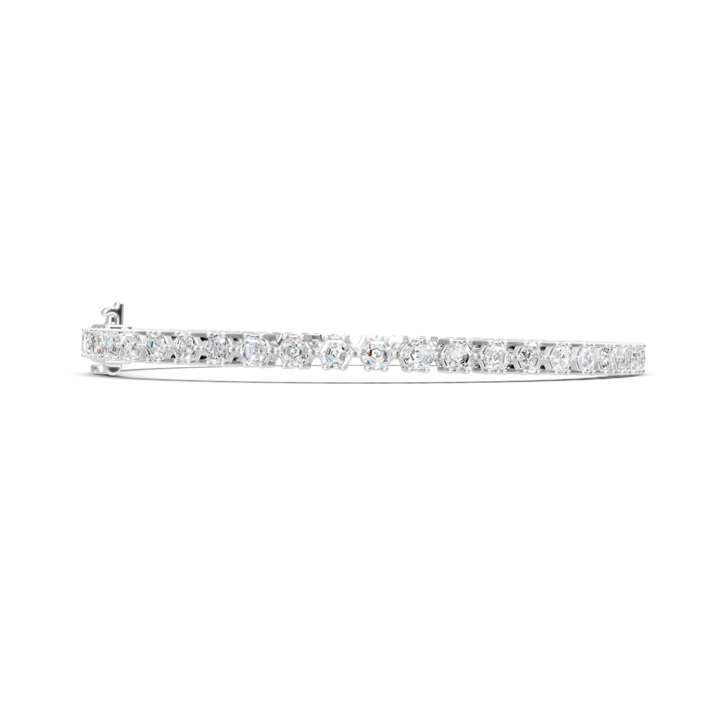 Hexagon Moissanite Tennis Bracelet, Prong Setting