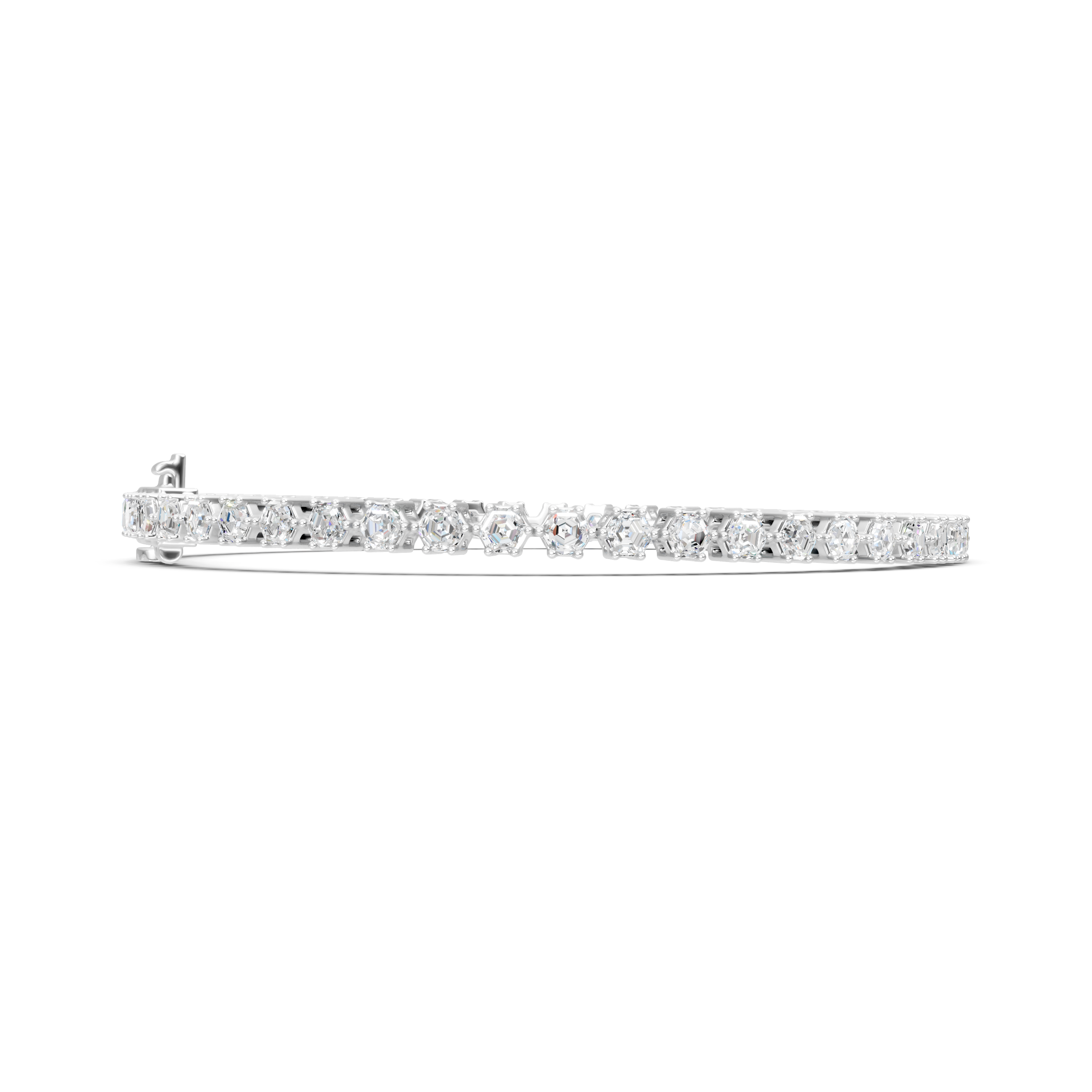 Hexagon Moissanite Tennis Bracelet, Prong Setting