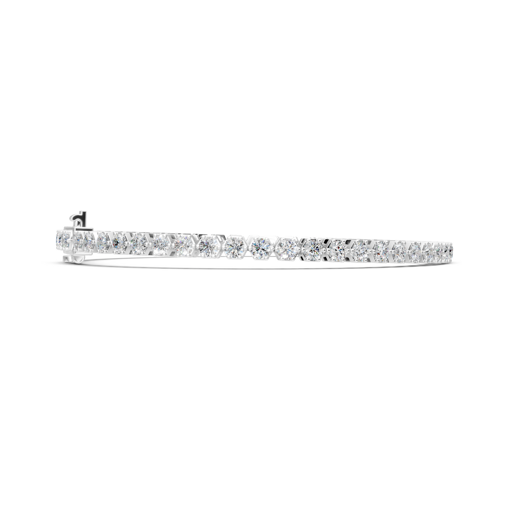 Moissanite Tennis Bracelet: 925 Sterling Silver, 2.40mm Round Cut