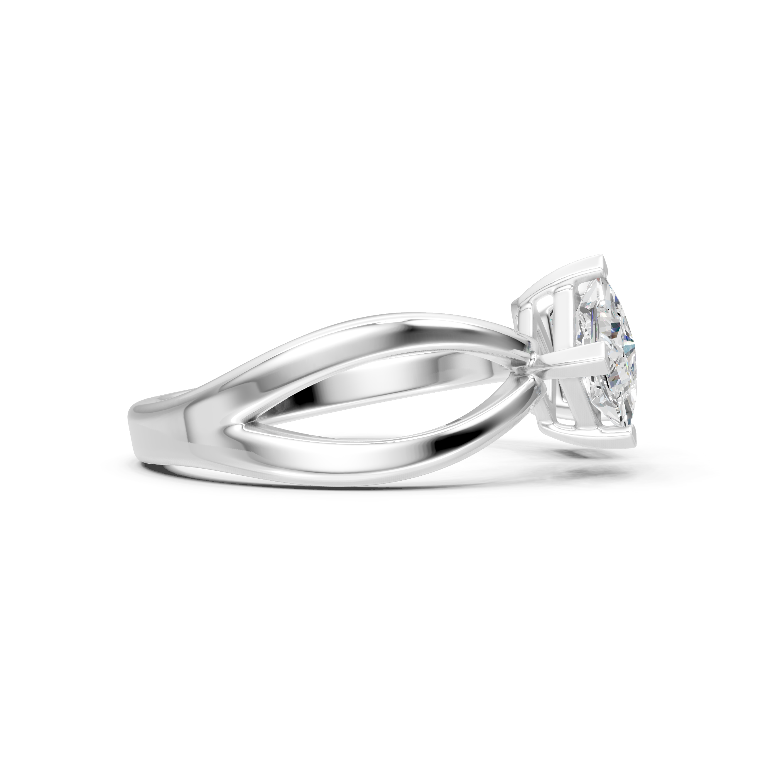 Emerald & Princess Cut Moissanite Ring