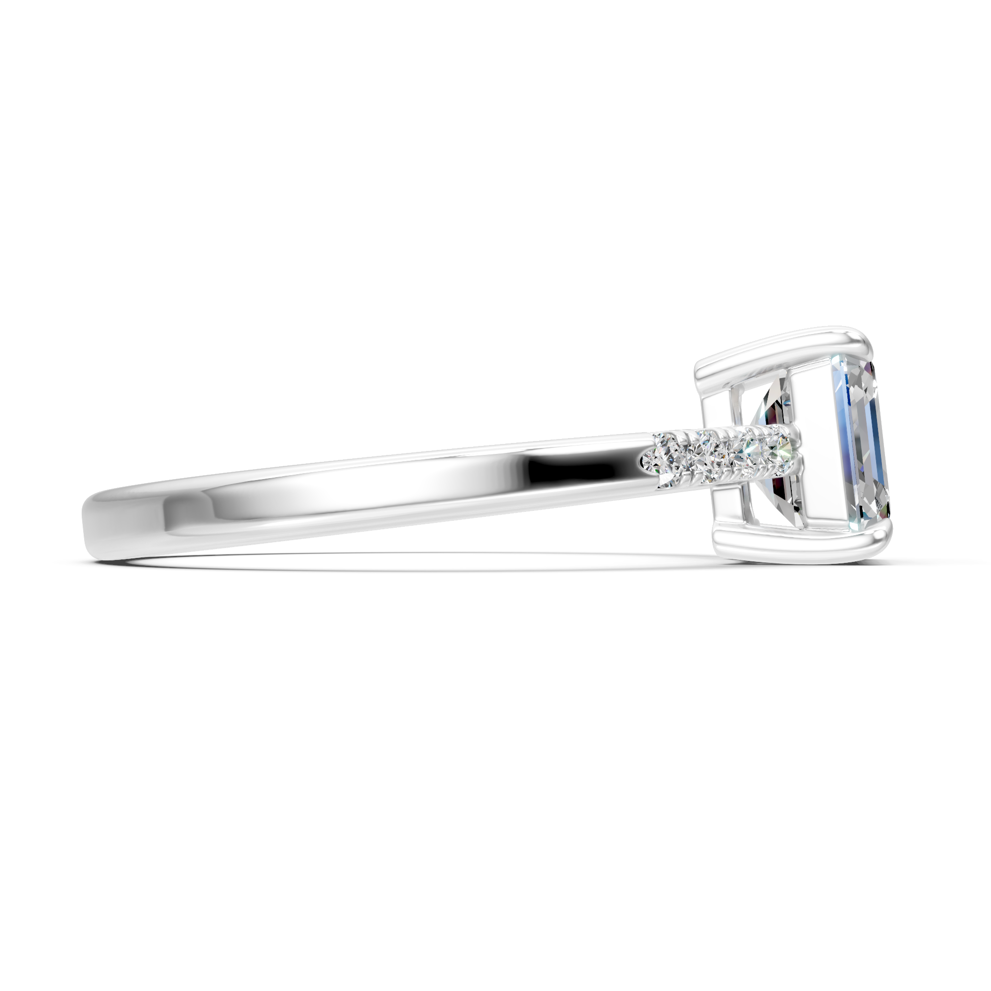 Asscher moissanite ring, Engagement or Anniversary Gift, sterling silver, made to order