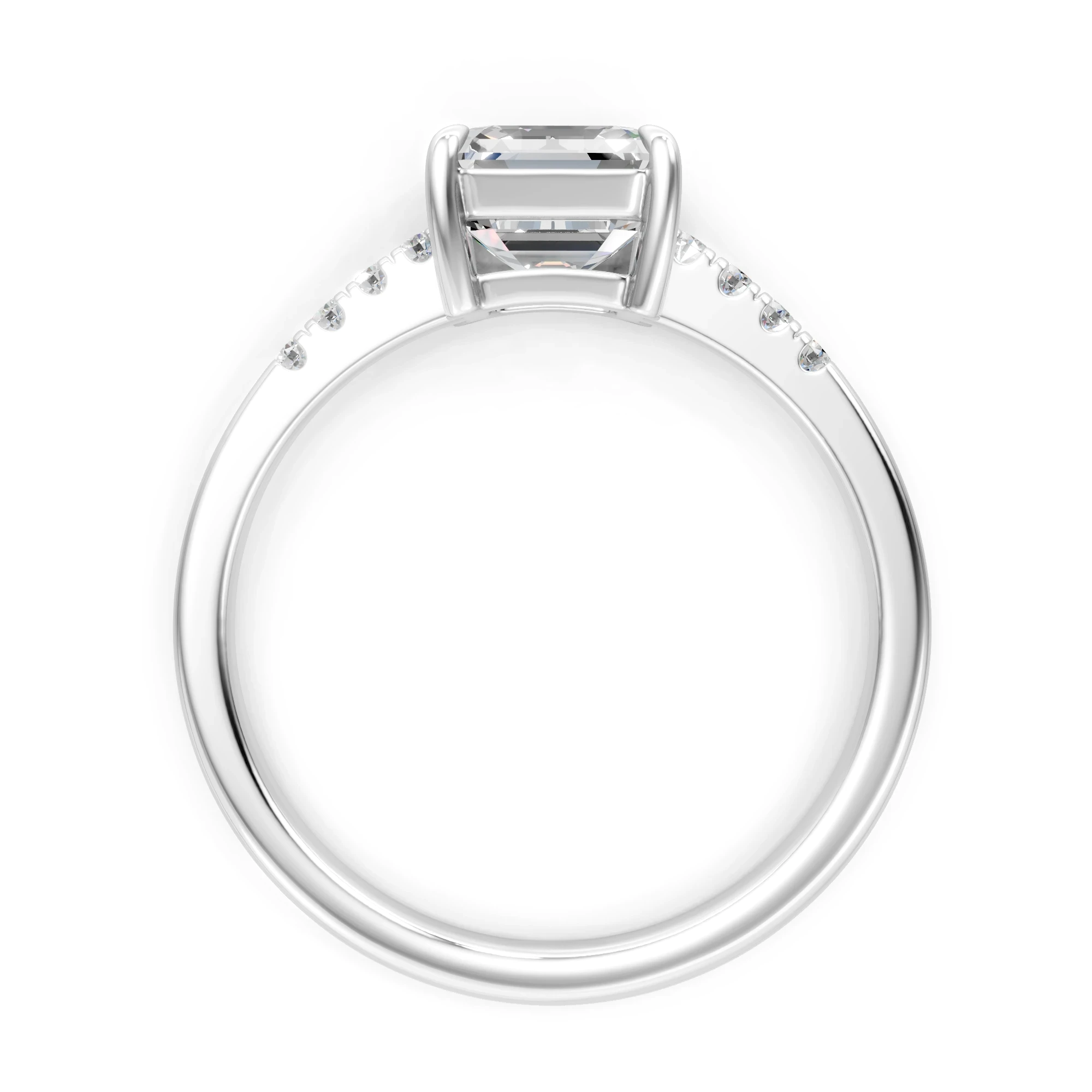 Asscher moissanite ring, Engagement or Anniversary Gift, sterling silver, made to order