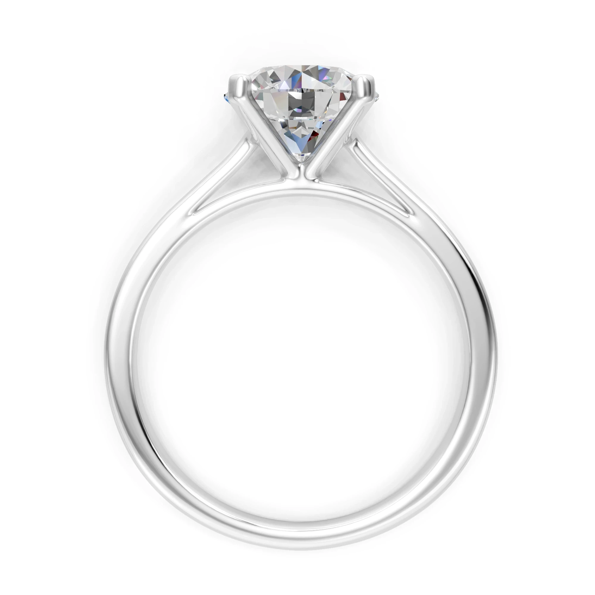 2CT Round Moissanite Engagement Ring