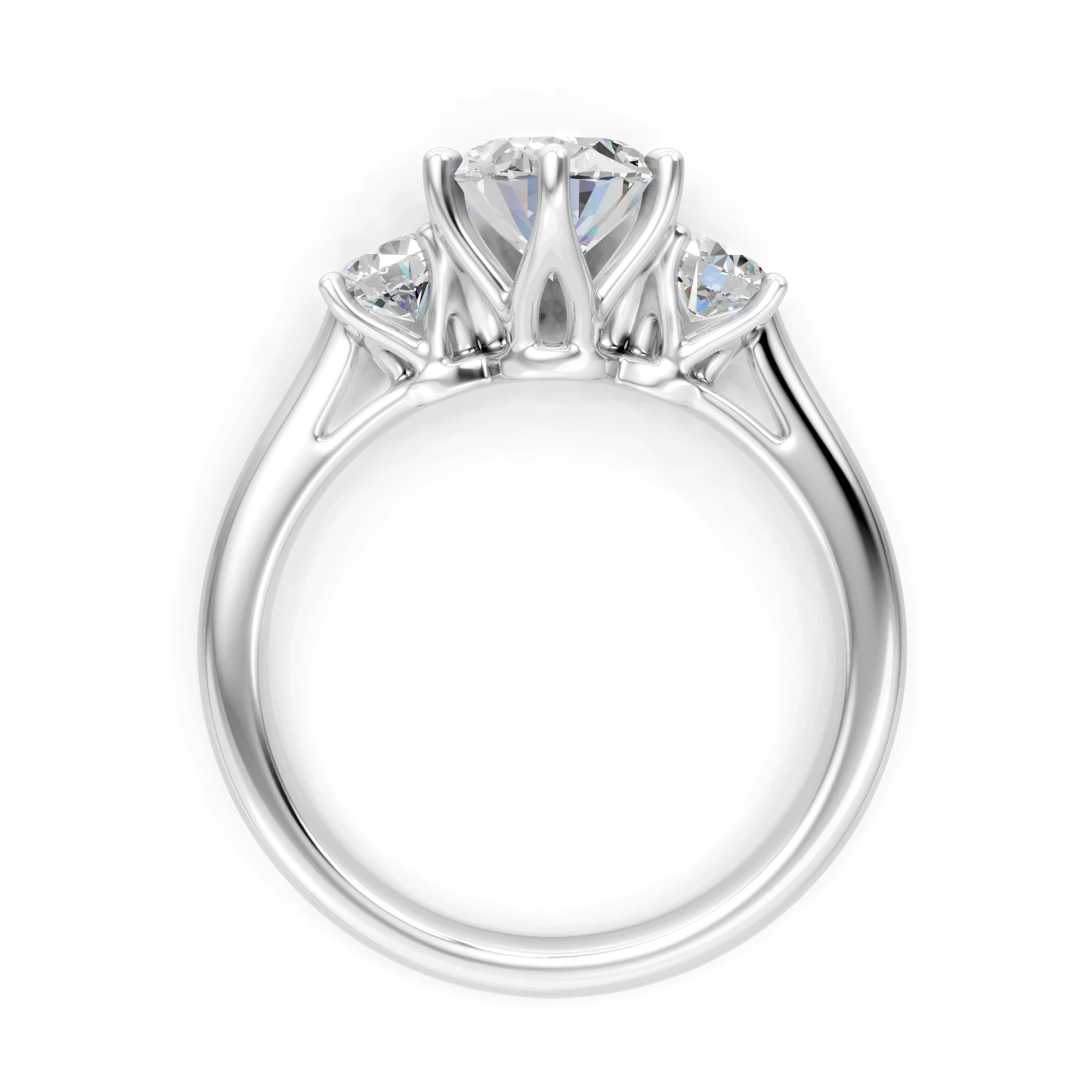 Oval Moissanite Engagement Ring: Three Stone S925 Silver