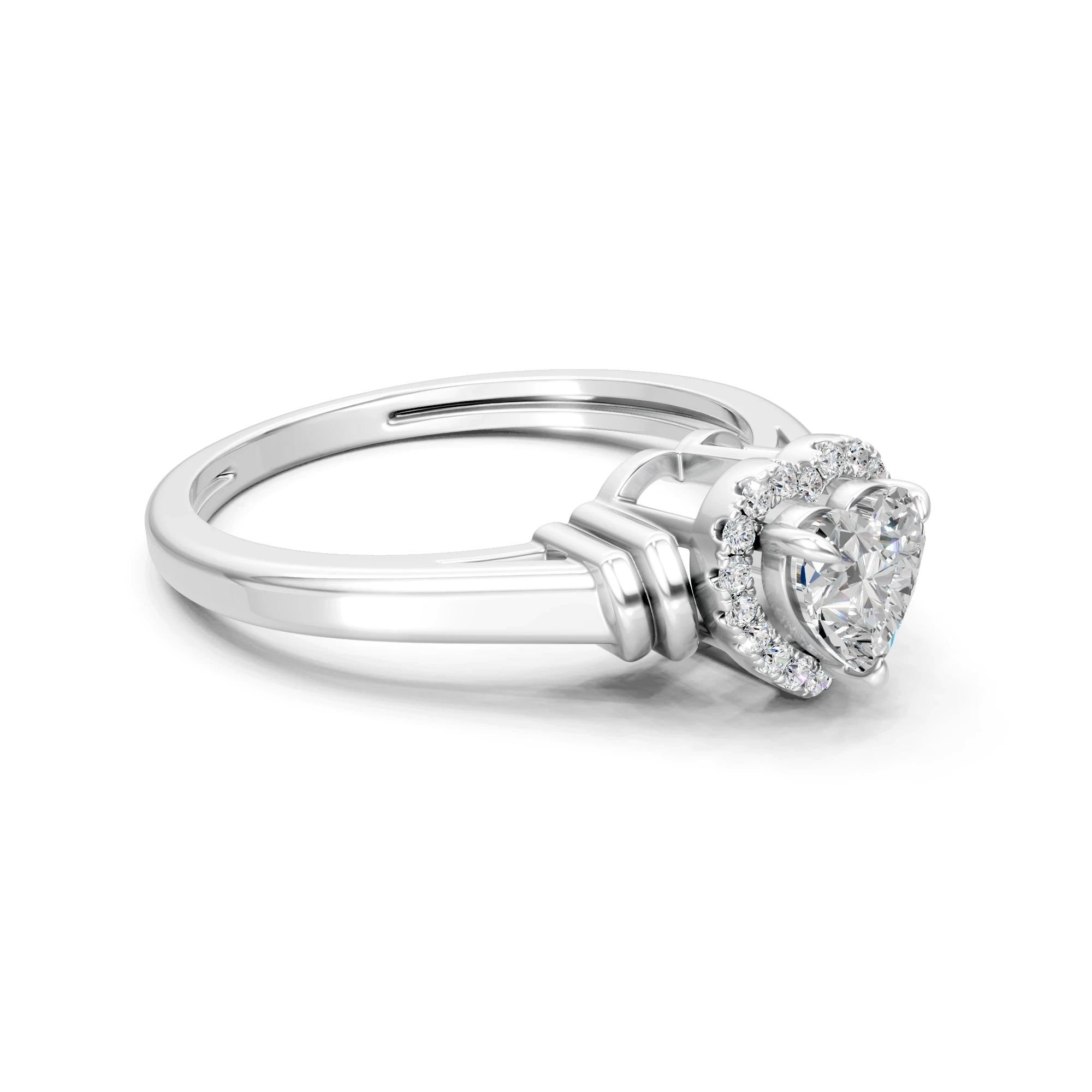Heart Cut Moissanite Solitaire Ring: S925 Silver Engagement Wedding Ring