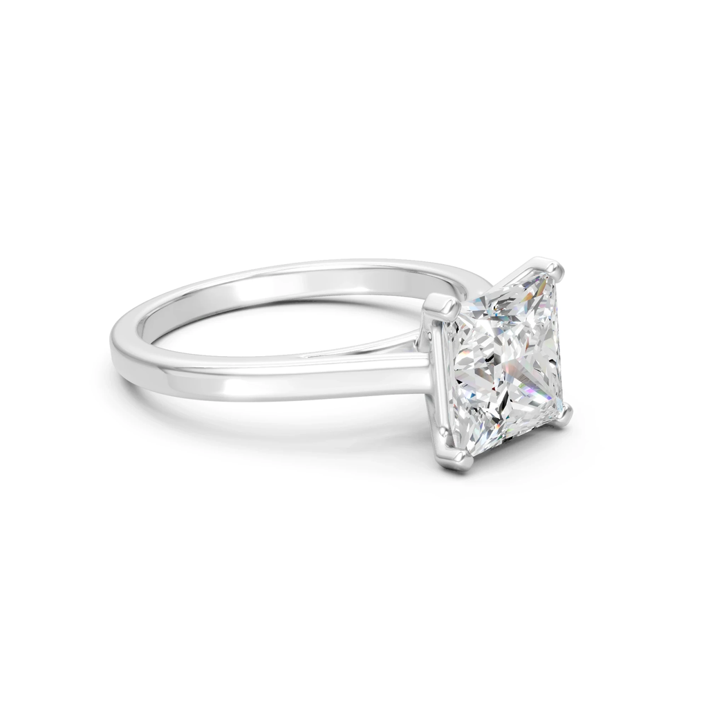 2ct Princess Cut Moissanite Engagement Ring