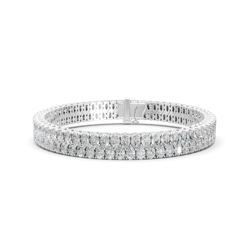 Pear Cut Moissanite Tennis Bracelet - Classic Prong Setting