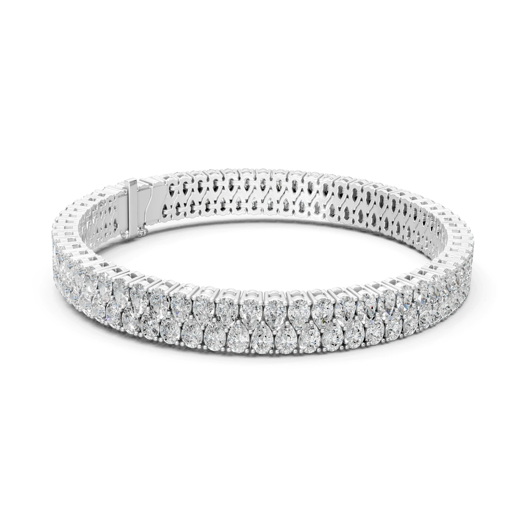 Pear Cut Moissanite Tennis Bracelet - Classic Prong Setting