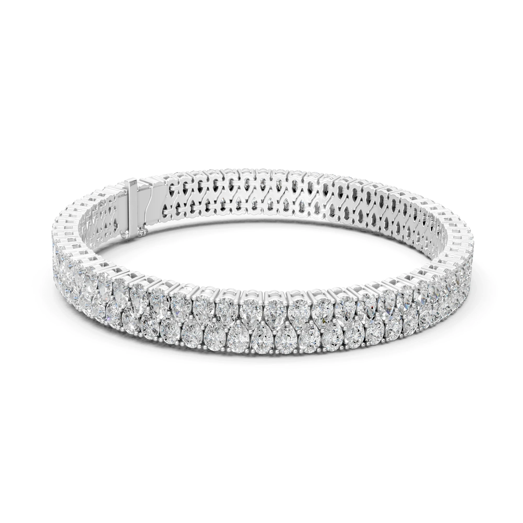 Pear Cut Moissanite Tennis Bracelet - Classic Prong Setting