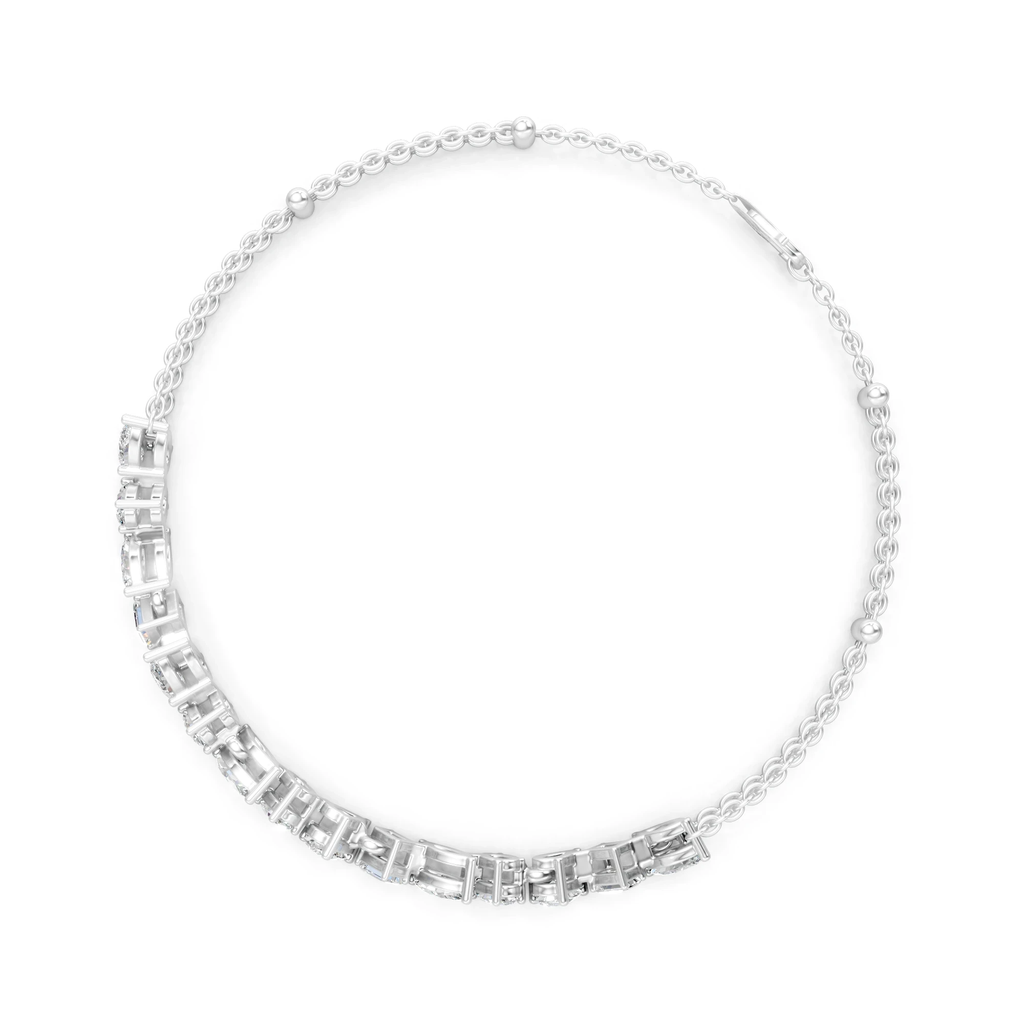 Multi-Cut Moissanite Tennis Bracelet: Mixed Shape Wedding Jewelry