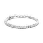 Moissanite Tennis Bracelet: 925 Sterling Silver, 2.40mm Round Cut