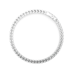 Moissanite Tennis Bracelet: 925 Sterling Silver, 2.40mm Round Cut
