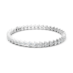 Trillion Moissanite Tennis Bracelet: 925 Sterling Silver Prong Setting