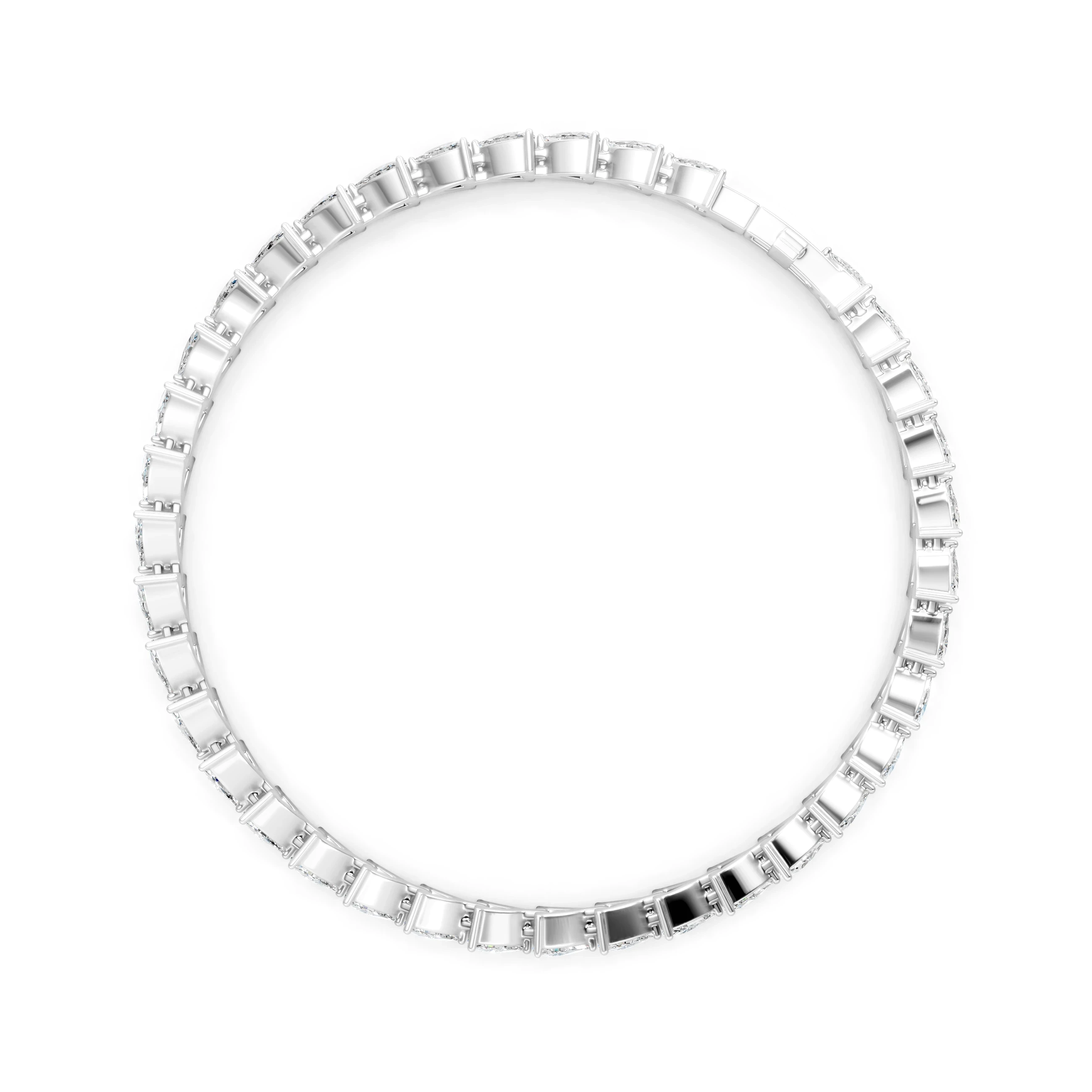 Trillion Moissanite Tennis Bracelet: 925 Sterling Silver Prong Setting