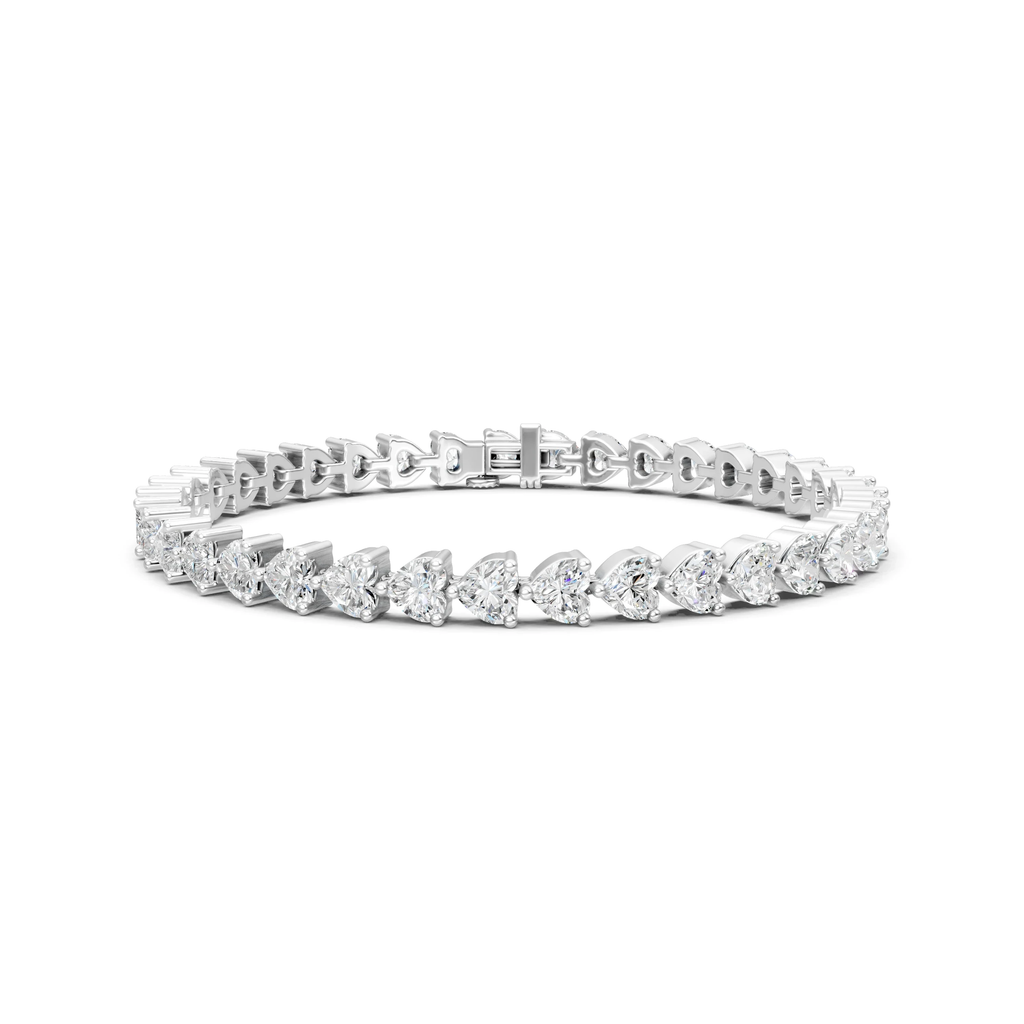 Heart Cut Moissanite Tennis Bracelet - Bridal Wedding Jewelry