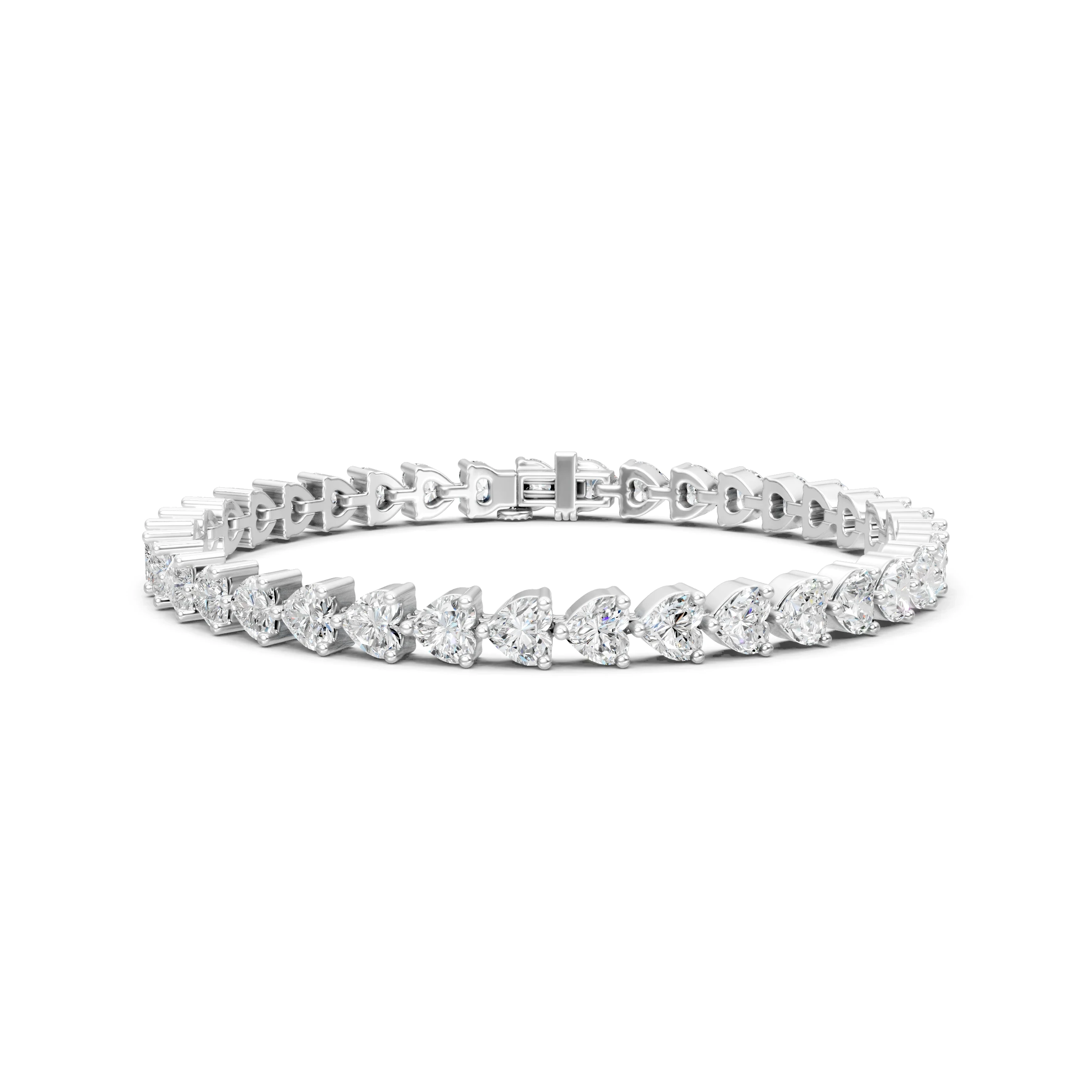 Heart Cut Moissanite Tennis Bracelet - Bridal Wedding Jewelry