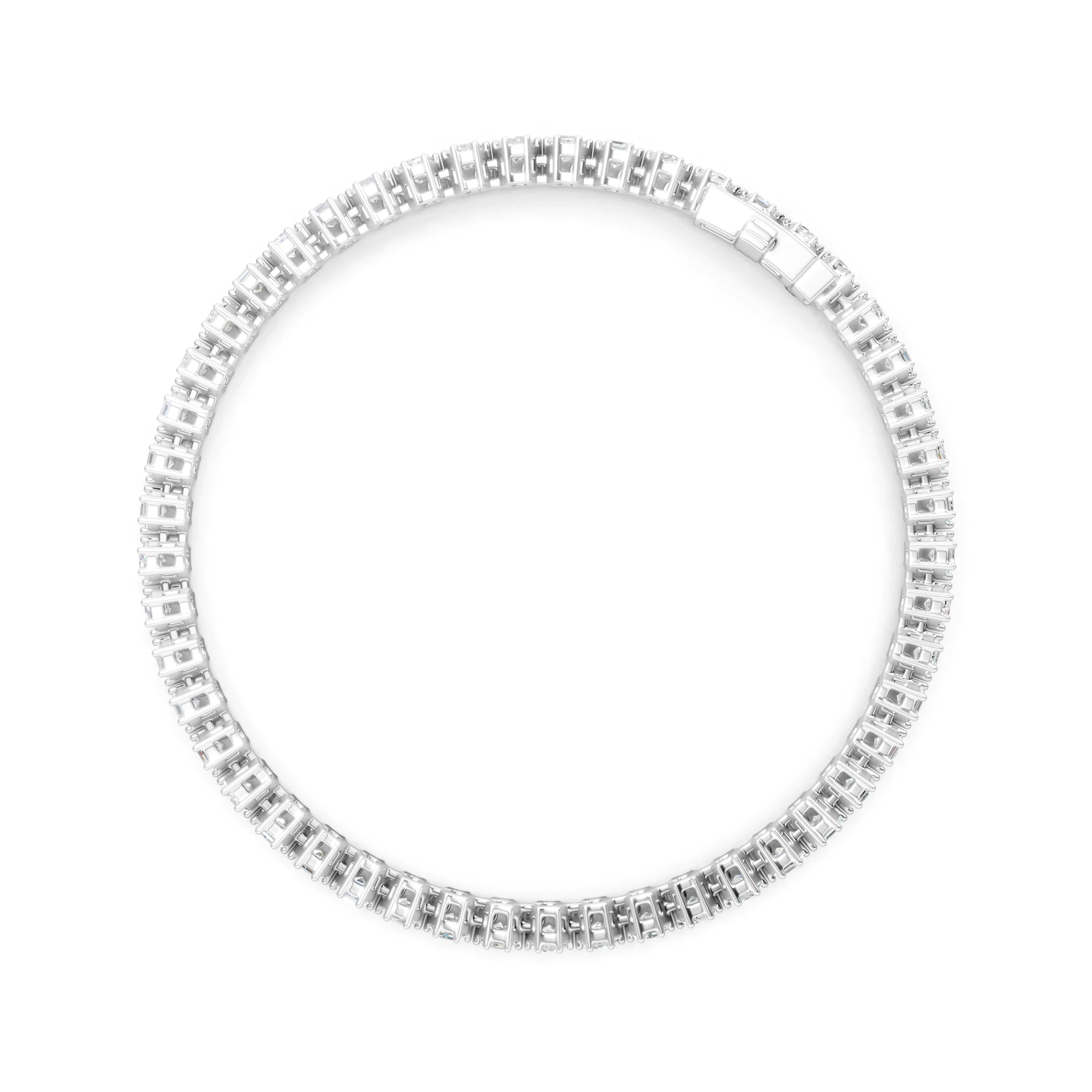 Hexagon Moissanite Tennis Bracelet, Prong Setting