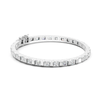 Asscher Cut Moissanite Tennis Bracelet: Bridal Wedding Jewelry