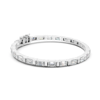 Emerald Cut Moissanite Tennis Bracelet, Prong Setting