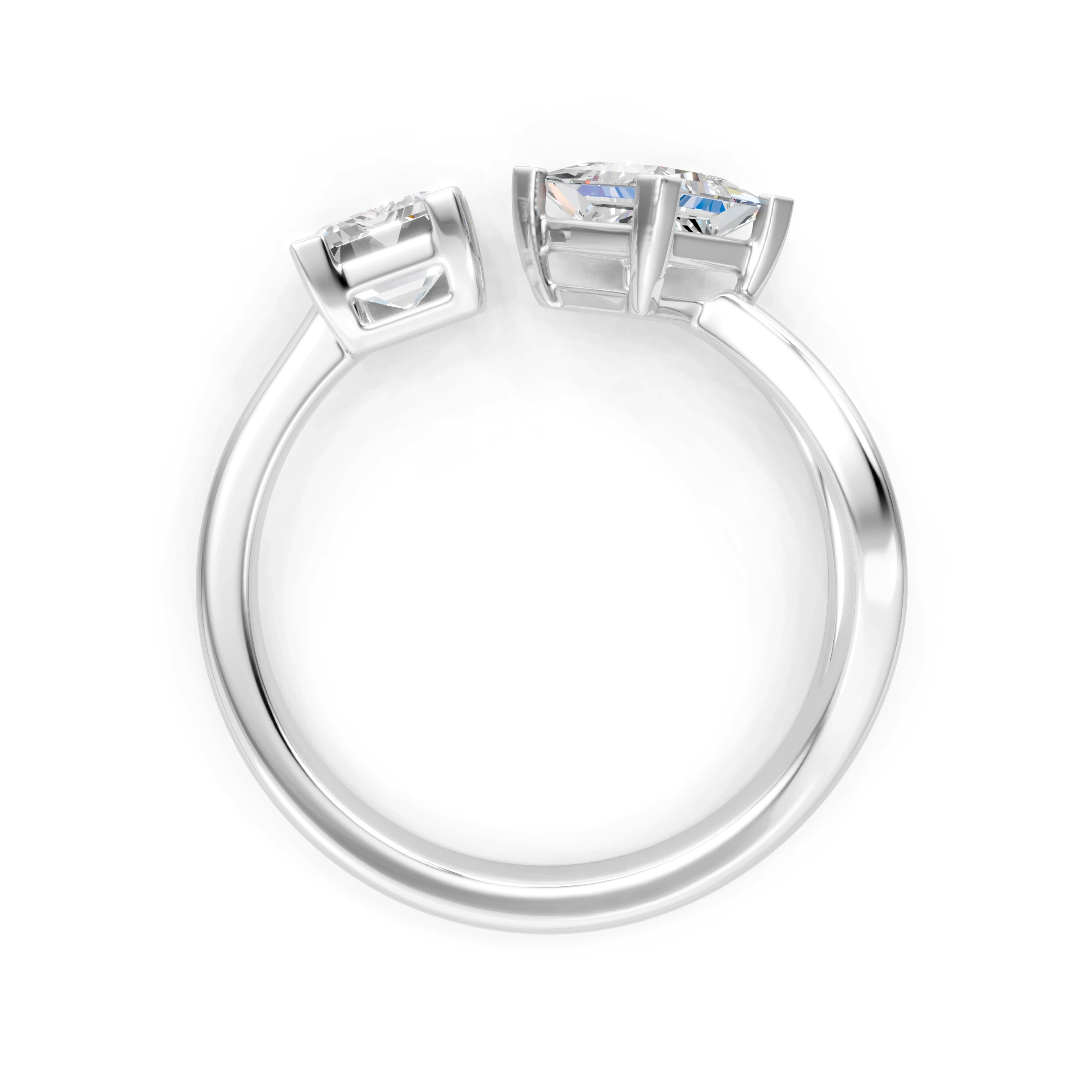 Emerald & Princess Cut Moissanite Ring