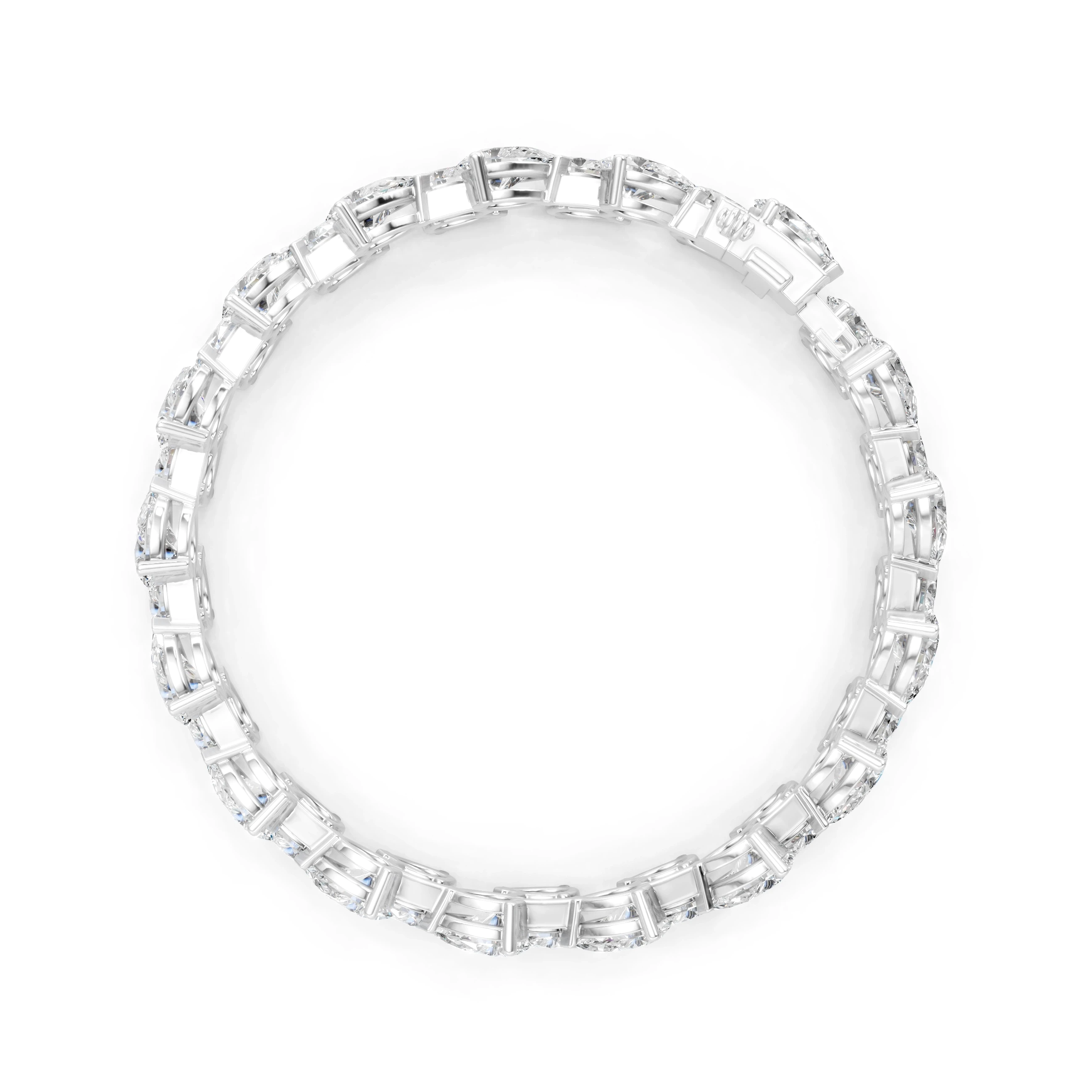 Pear Cut Moissanite Tennis Bracelet: Double Row Bridal Jewelry