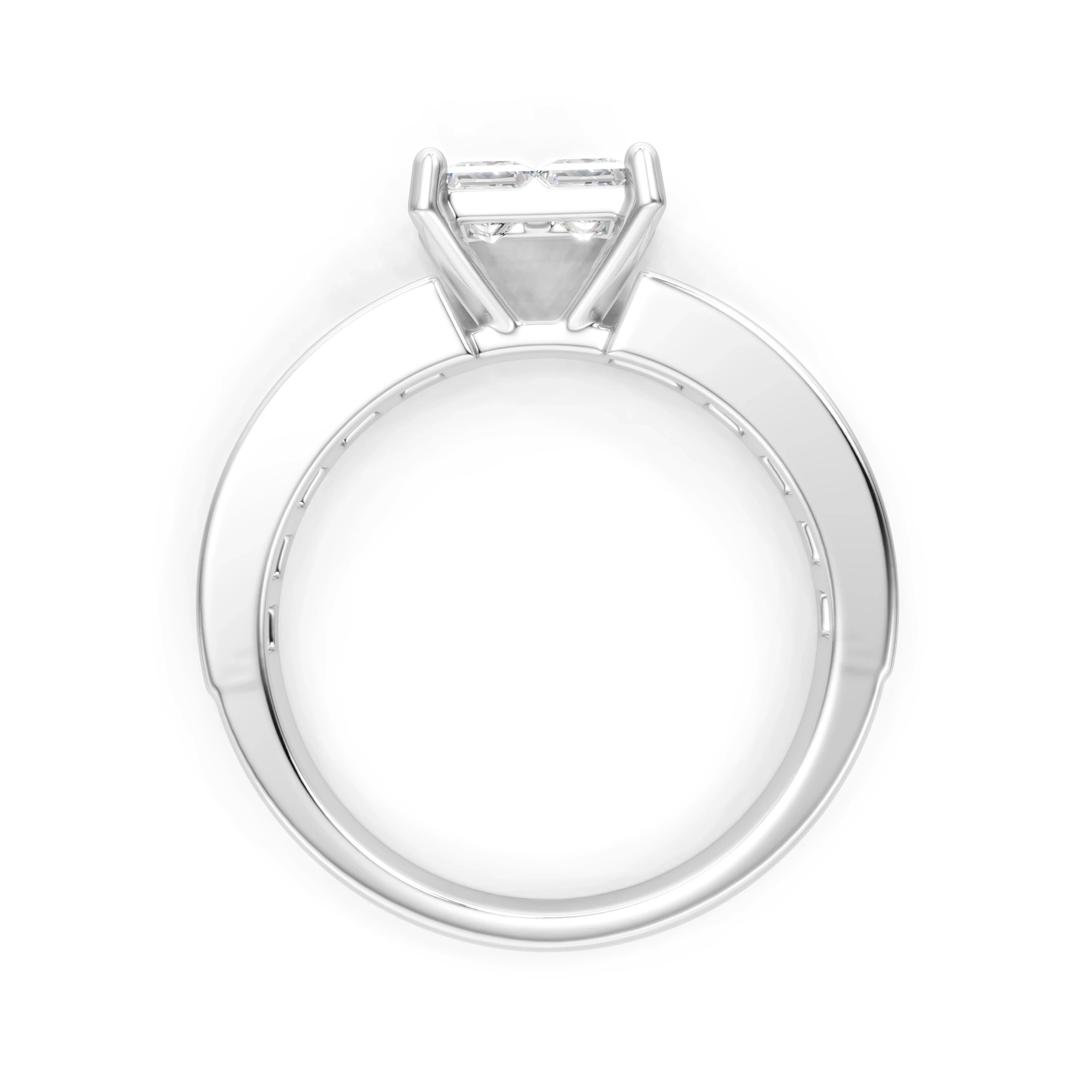 Princess Cut Moissanite Anniversary Ring, 925 Sterling Silver