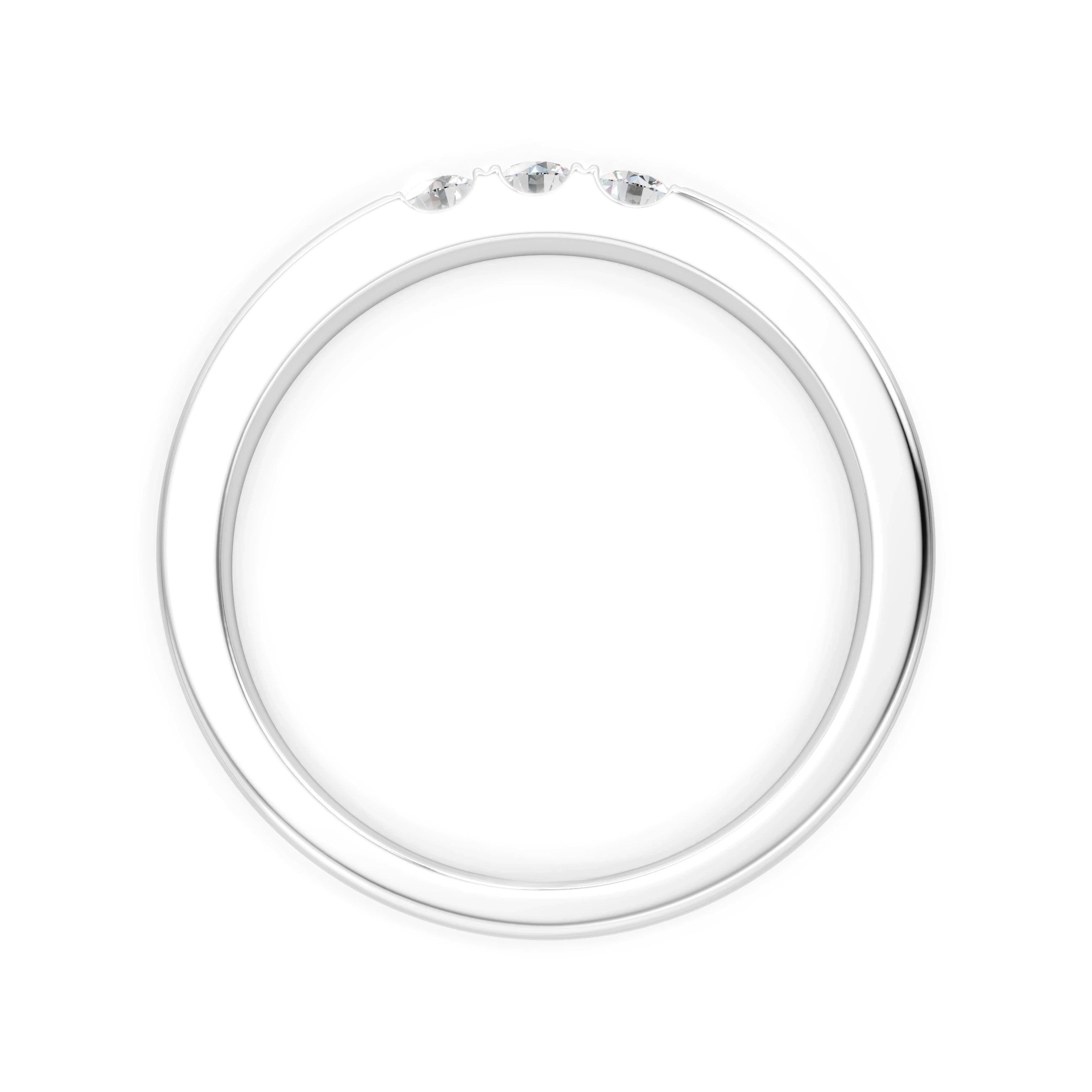 Classic Three-Stone moissanite Diamond Ring in 925 sterling Silver