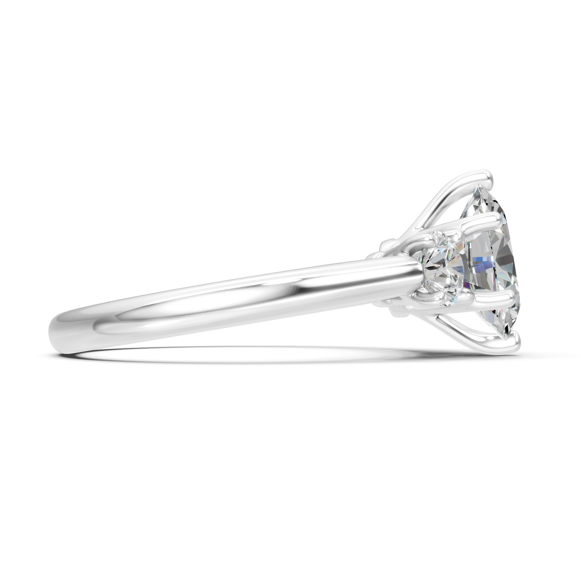 Oval Moissanite Engagement Ring: Three Stone S925 Silver